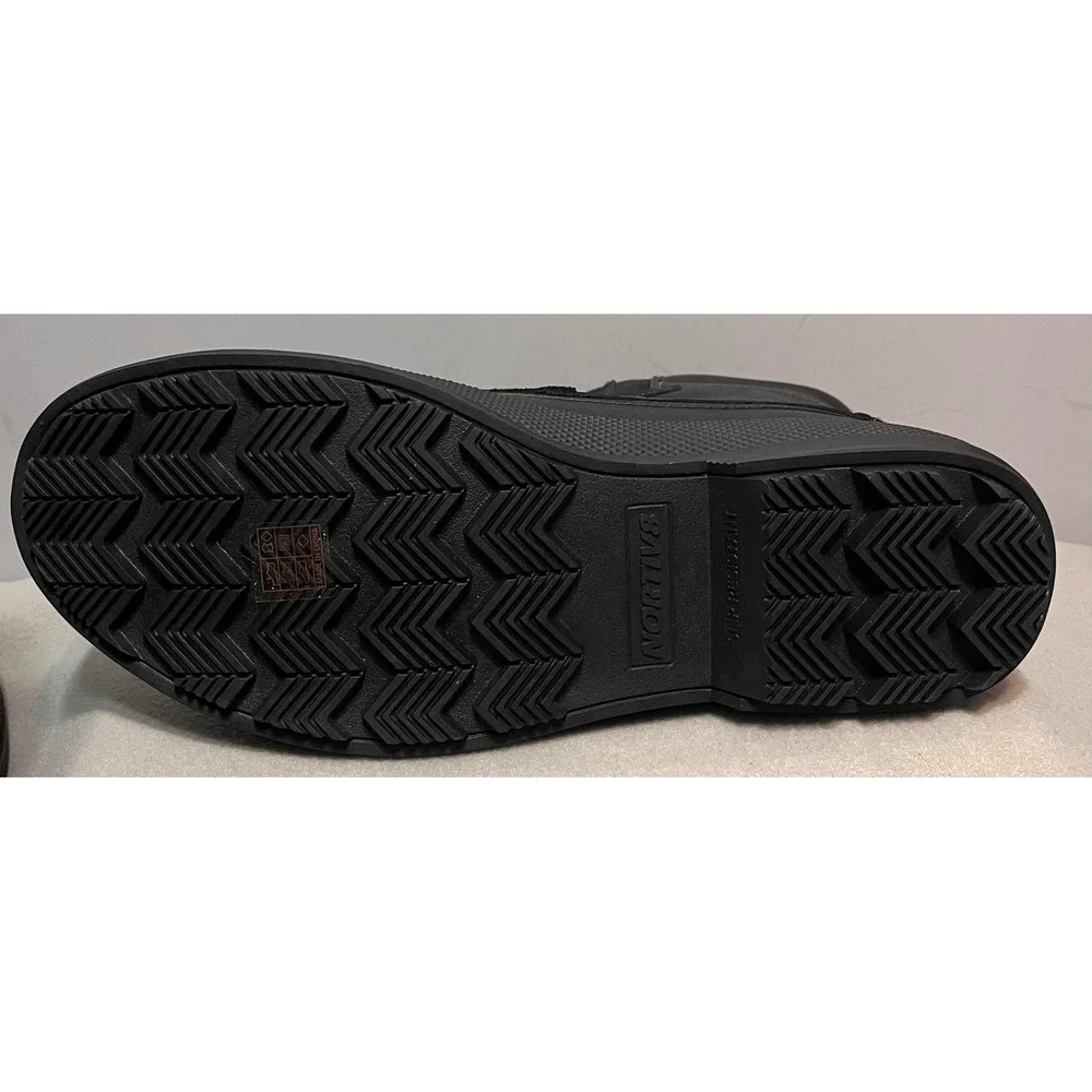 Nortiv8 Mens Waterproof Winter Snow Boots‎ Black Front Zip Faux Fur Lined Sz 15